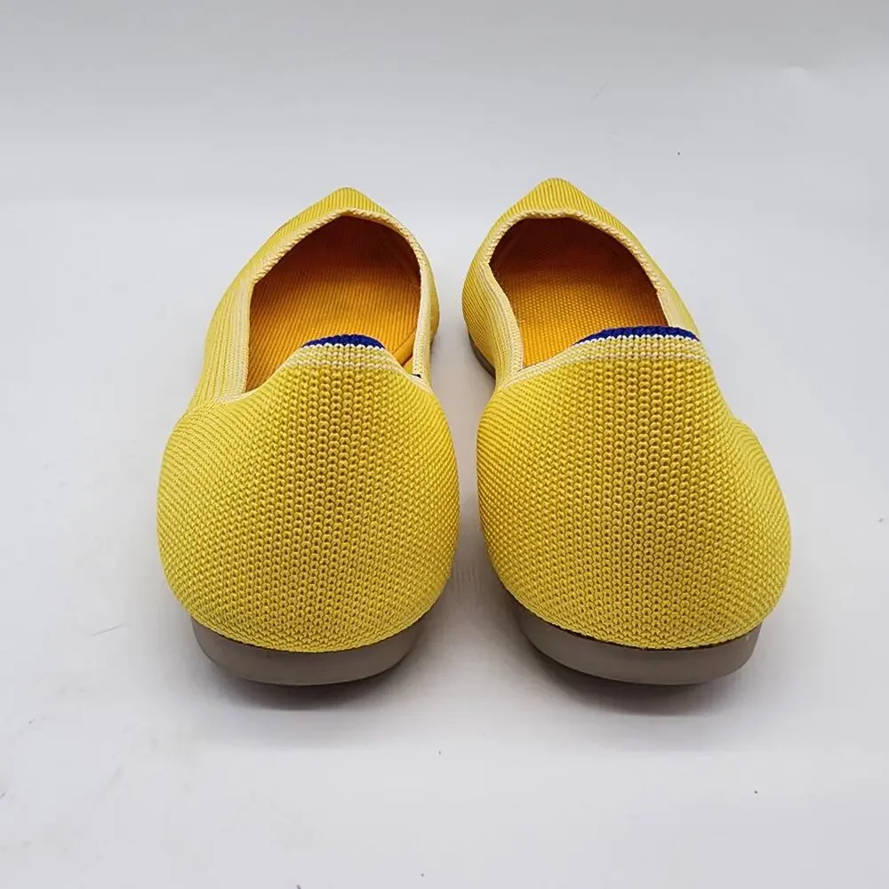 Rothy's‎ Point Toe Flats in Sunshine Yellow Women's 8.5 Recycled Washable